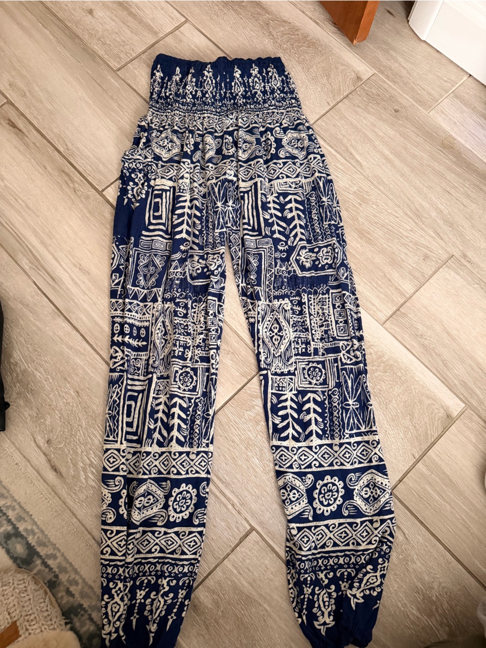 Women's Navy Blue Printed Harem Pants
